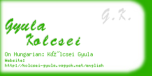 gyula kolcsei business card